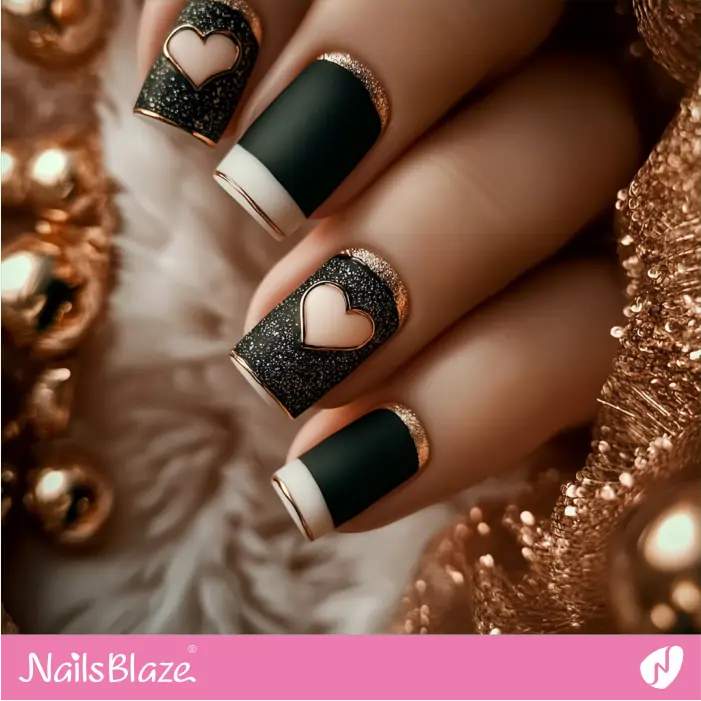 Luxury Square-shaped Matte Nails for Valentine | Matte Valentine Nails- NB7465