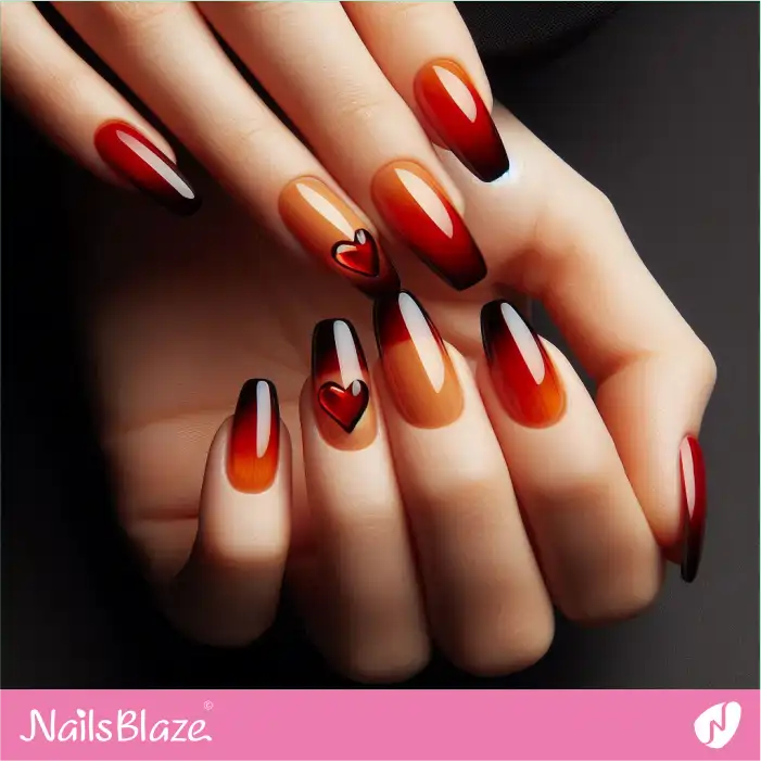 Glossy Ombre Nails for Valentine | Valentine