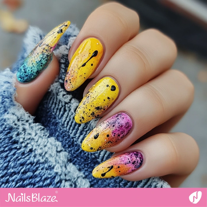 Watercolor Nails Splatter Design | Watercolor Nails - NB5445