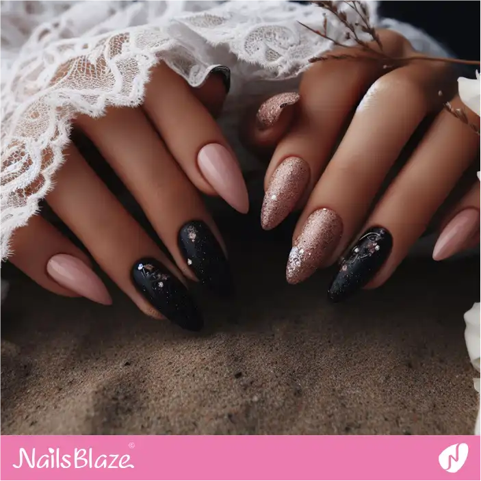 Glitter Nail Design for Beach Wedding| Wedding-NB-D-398