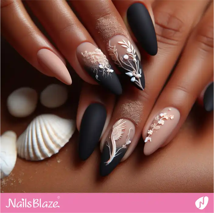 Beach Wedding Matte Nail design| Wedding-NB-D-382