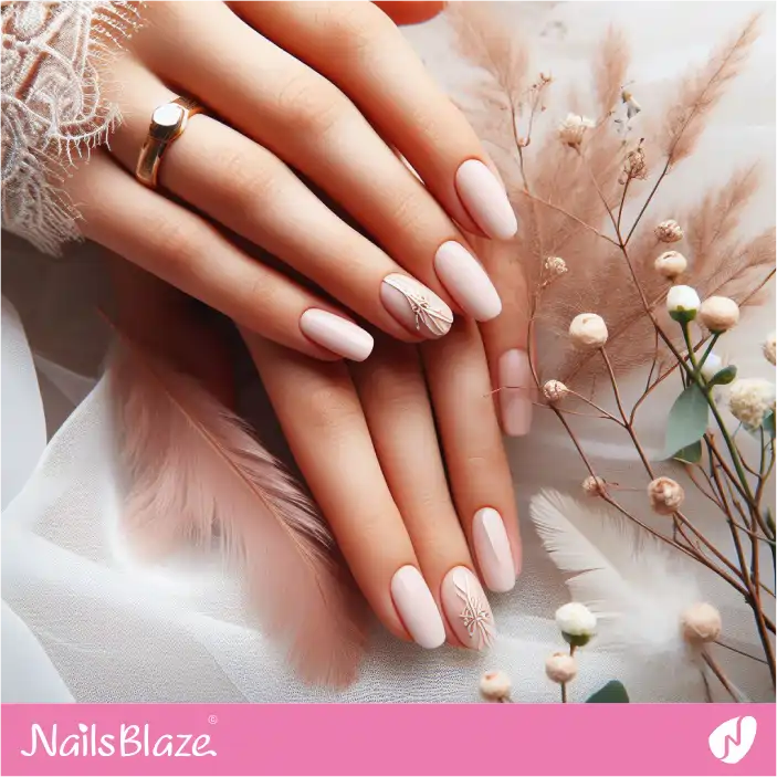 Boho Wedding Minimal Accent Nail Design|Wedding-NB-D-482