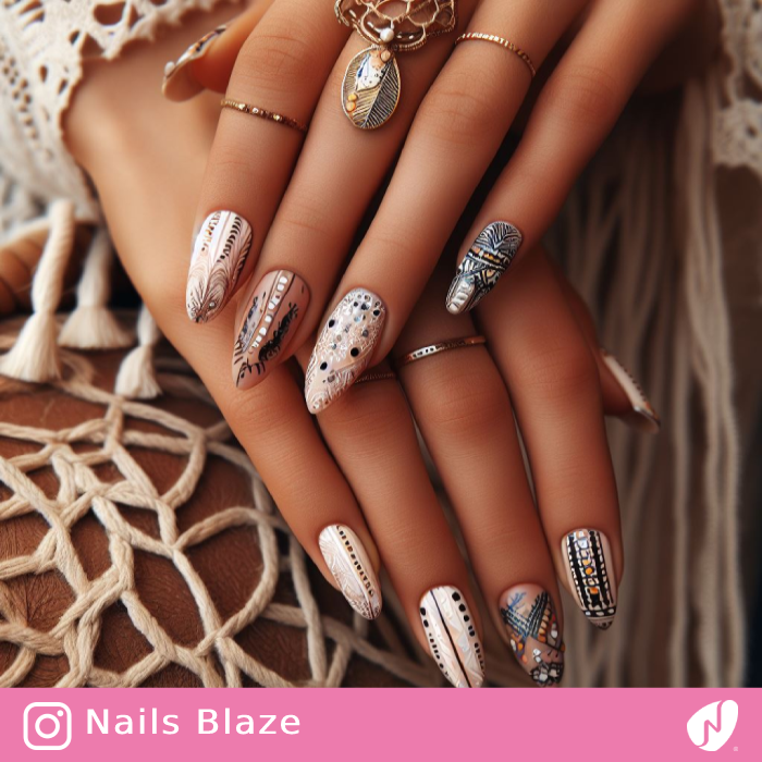 Boho Wedding Nail Design | Wedding-NB-D6