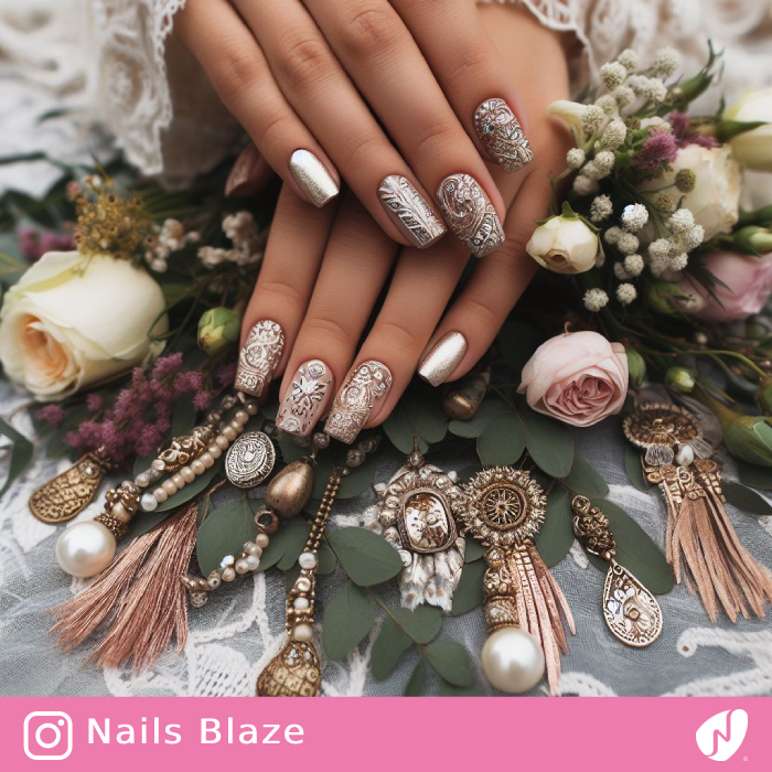 Boho Chic Nail Design| Wedding-Nb-D-15