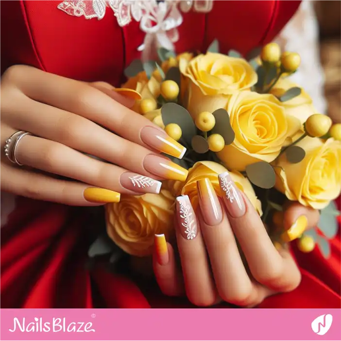 Bridesmaid Double Ombre French Nail Art | Wedding-NB-D-565