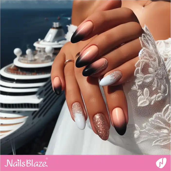 Cruise Wedding Ombre Nail Art| Wedding-NB-D-362