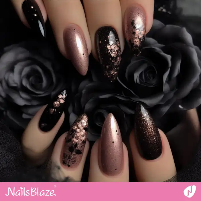 Dark Wedding Pink Shimmer Nail Design|Wedding-NB-D-425