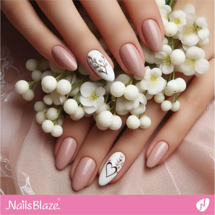 Honeymoon Nude Nails with Minimal Accent Design | Wedding-NB-D-593