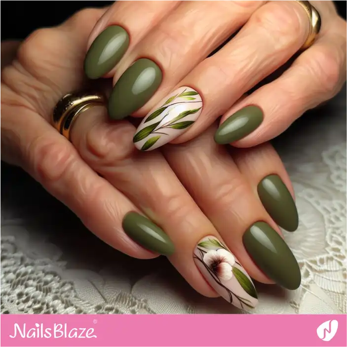 Mother in Law Army Green Nails| Wedding-NB-D-241