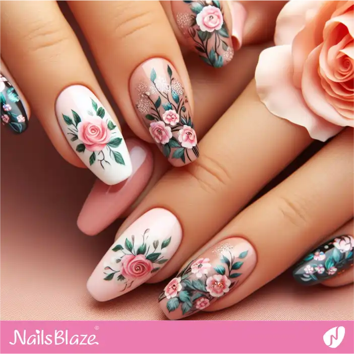 Mother in Law Flower Nail Design| Wedding-NB-D-251