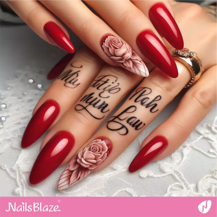 Mother in Law Red Nail Design | Wedding-NB-D-329