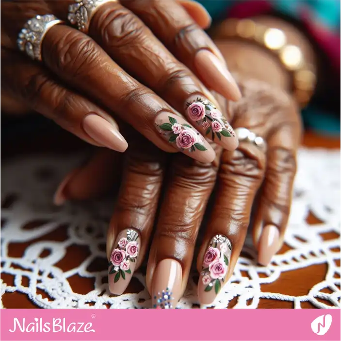 Mother in Law Flower Nail Art| Wedding-NB-D-346