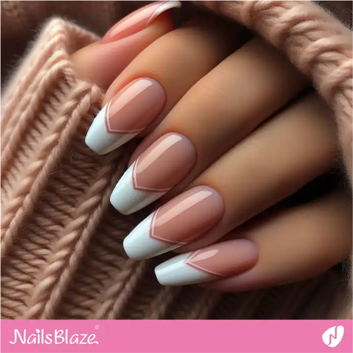 Chevron French Manicure for Office | Professional Nails - NB3055