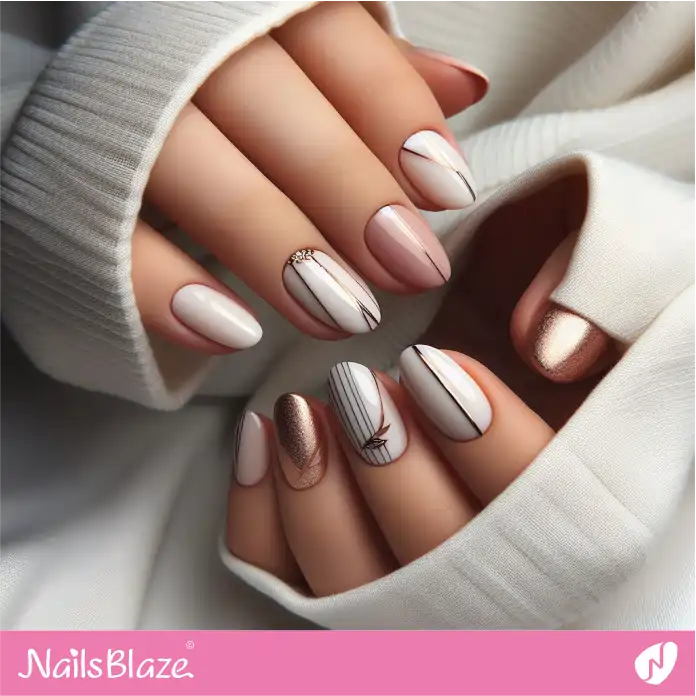 Minimal Striped Nails Design for Work | Professional Nails - NB3058