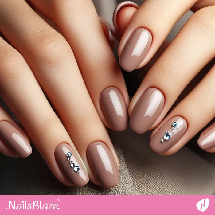 Embellished Work Glossy Nude Nails | Professional Nails - NB3295