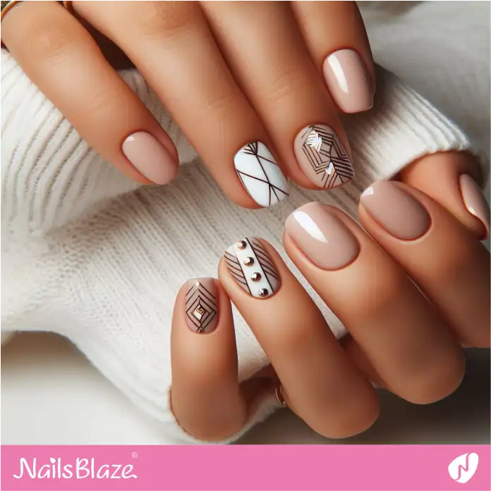 Office Nails with Embellishment | Professional Nails - NB2970