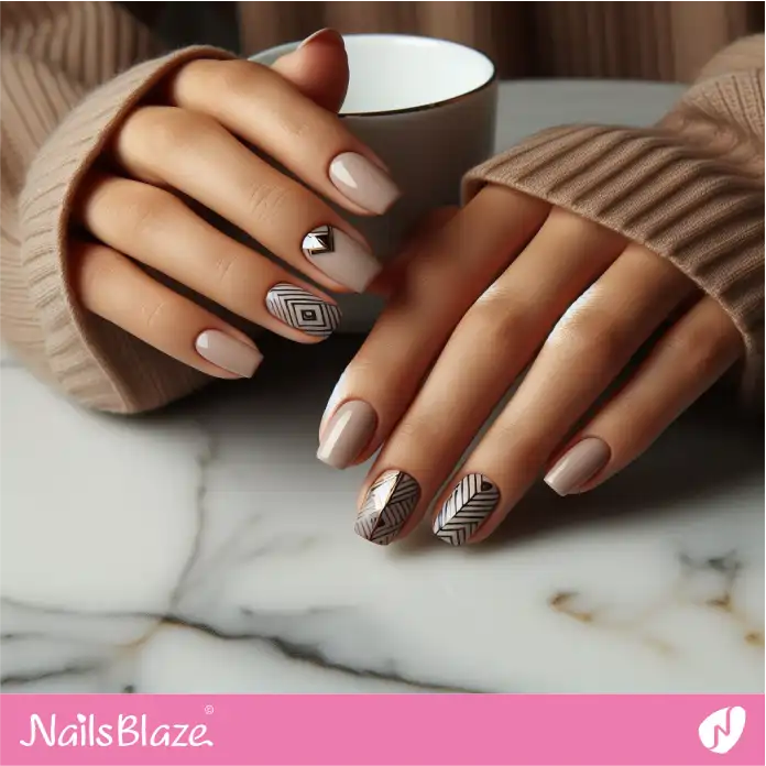 Geometric Pattern Nails for Work | Professional Nails - NB2971