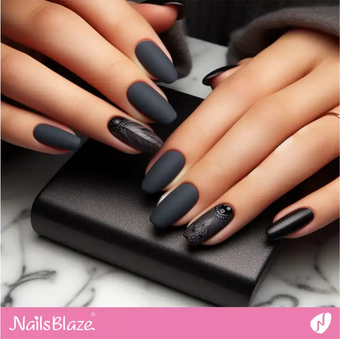 Charcoal Office Nails | Professional Nails - NB2988
