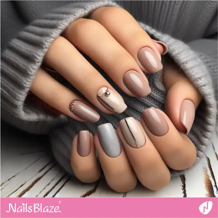 Minimal Design Neutral Nails for Work | Professional Nails - NB3041