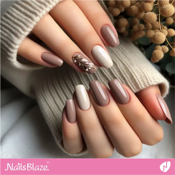 Foliage Accent Nail Design for Bureau | Professional Nails - NB3043