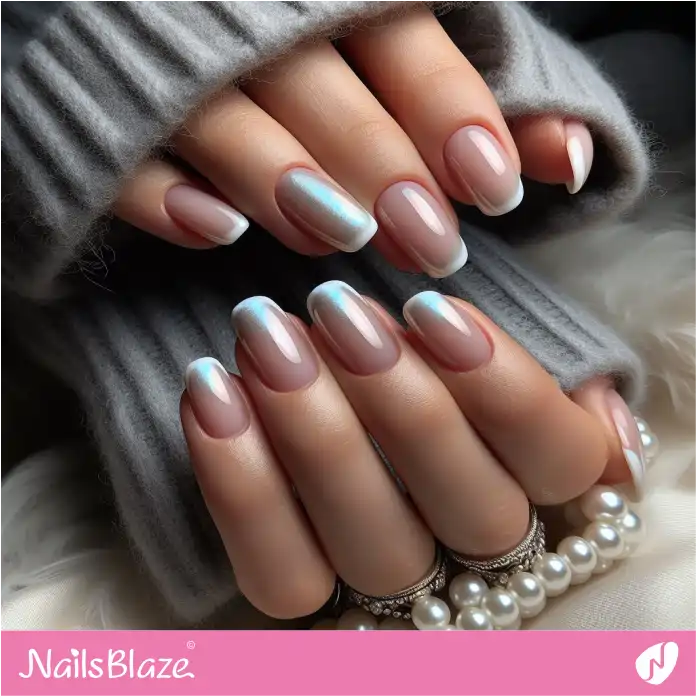 Glossy Pearly Nails for Office | Professional Nails - NB3045