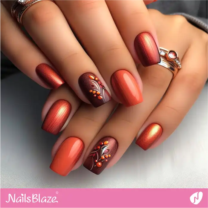 Short Burnt Orange Work Nails | Professional Nails - NB3068