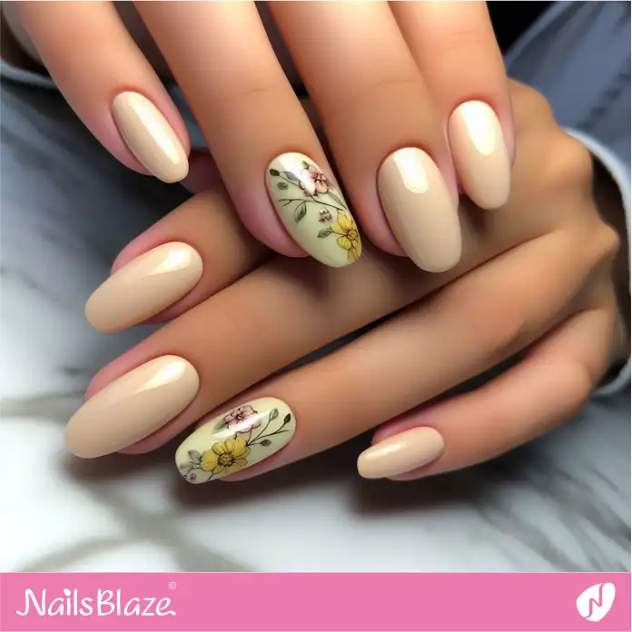Office Bright Color Nails Floral Design | Professional Nails - NB3087