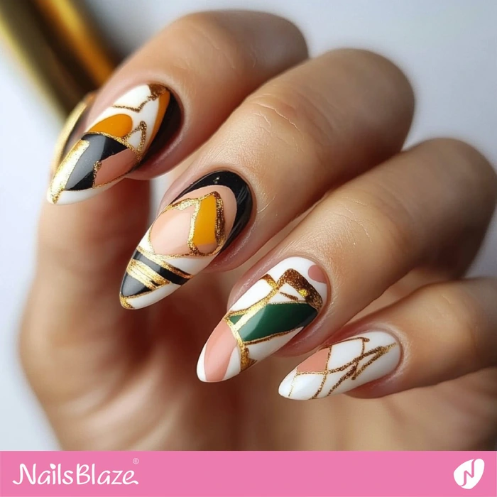 Art Deco-inspired Abstract Nail Design | Abstract Nails - NB5510