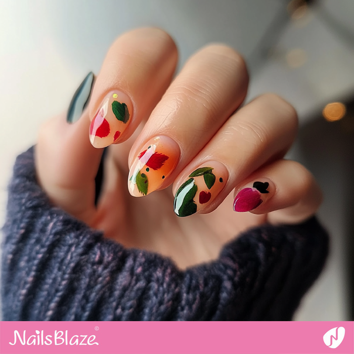 Colorful Abstract Fall Nail Art | Abstract Nails - NB5513