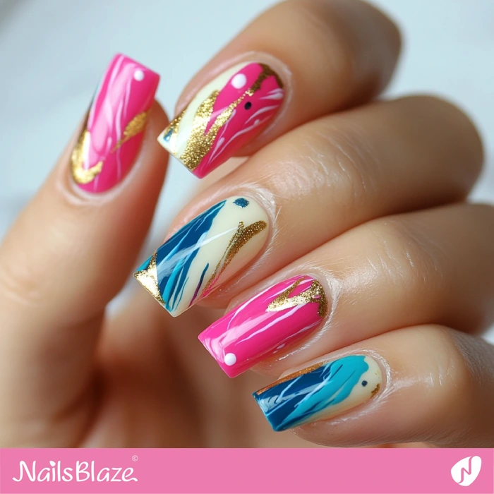 Abstract Nails Design for Spring | Abstract Nails - NB5489