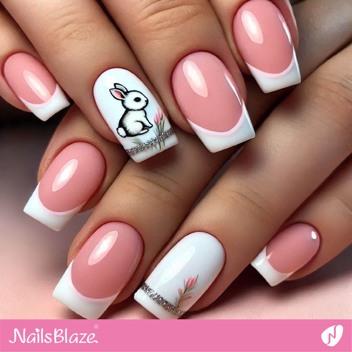 Bunny Accent for Short French Nail | Bunny Nails- NB7661