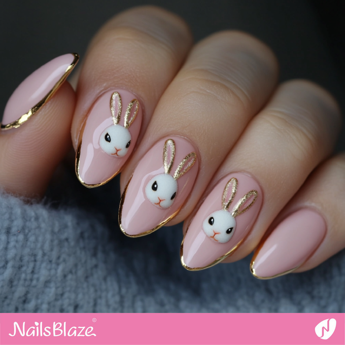 3D Bunny Nails with Outline Design | Bunny Nails- NB7671