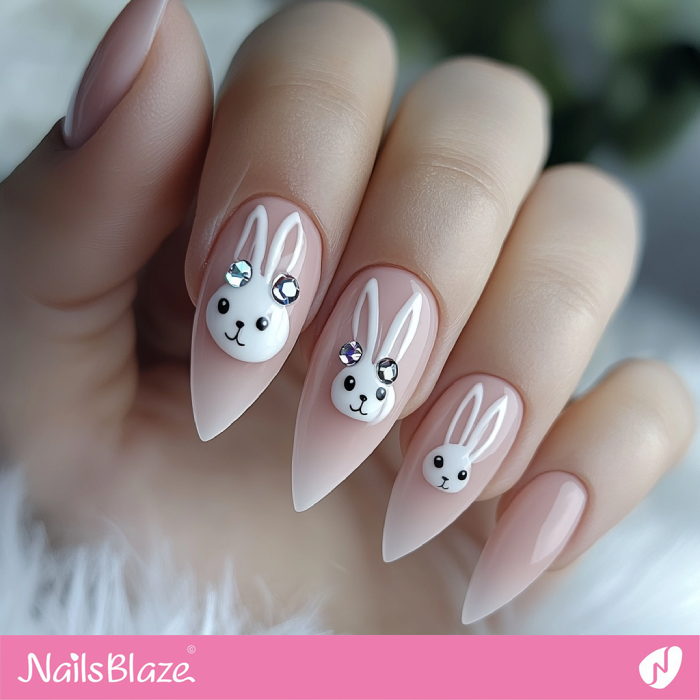 Bunny Head for Long Nails Design | Bunny Nails- NB7662