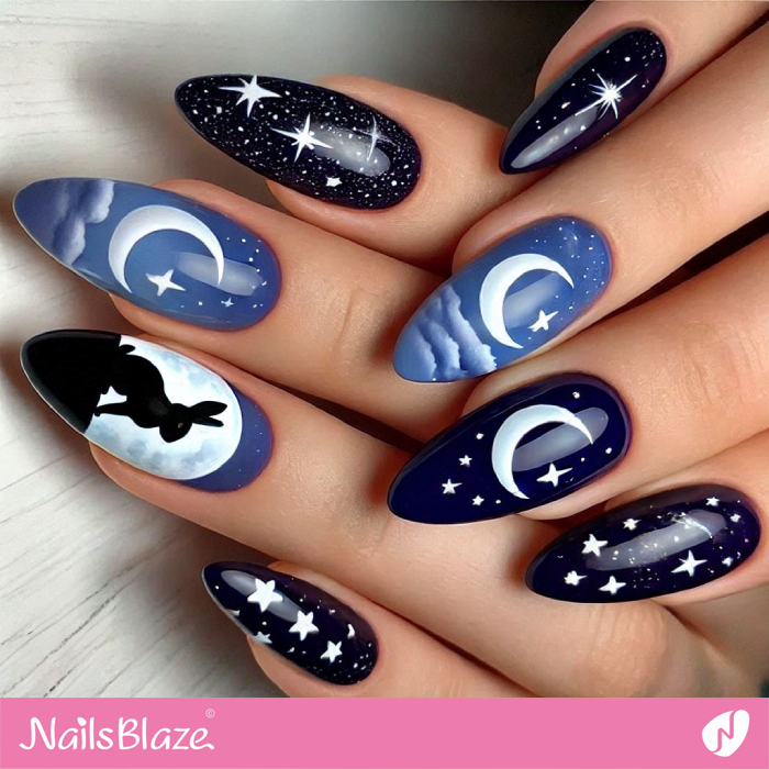 Moon Rabbit Nail Art | Bunny Nails- NB7690