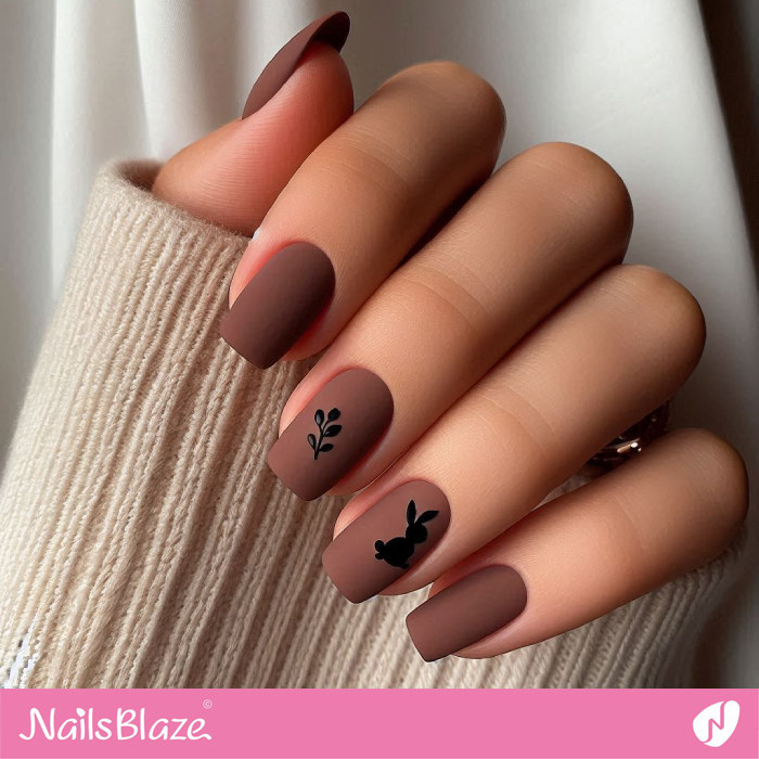 Easy to Do Silhouette Bunny Nail Design | Bunny Nails- NB7706