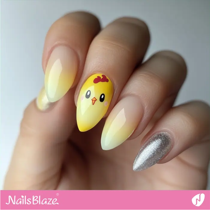 Cute Chicken for Ombre Nails | Chicken Nails- NB7790