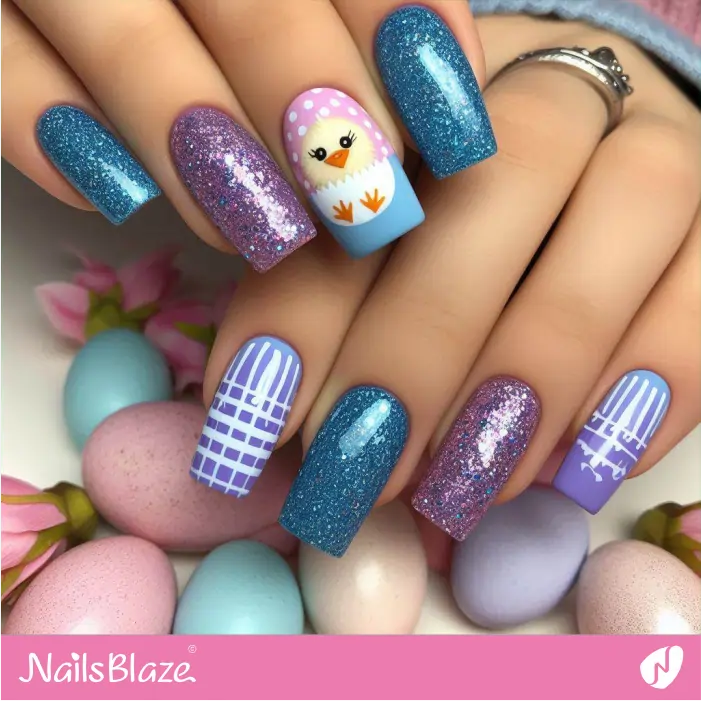 Chick Accent for Glitter Easter Nails | Chicken Nails- NB7781