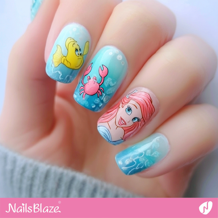 The Little Mermaid Nail Art | Crab Nails- NB8164
