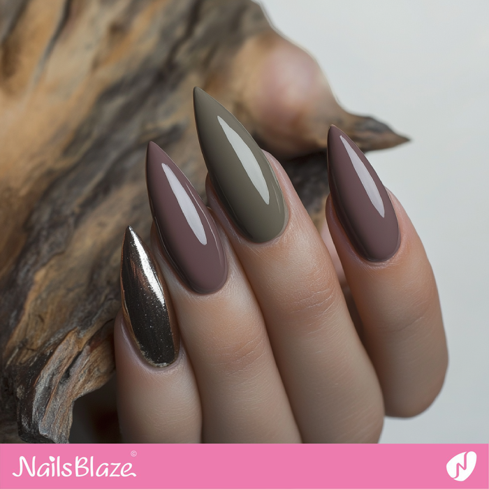 Cinnamon Slate and Olive Nails Design | Benjamin Moore Color Trend 2025 - NB6109