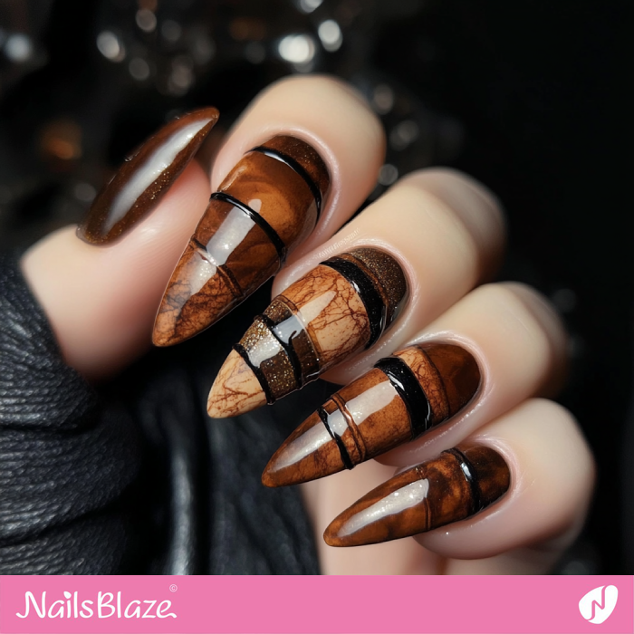 Russian Almond Cinnamon Nails Design | Cinnamon Nails - NB6144