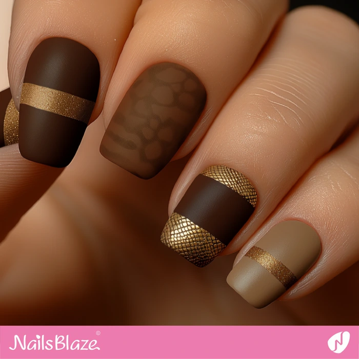 Golden Design for Grounded Matte Nails | Sherwin William Color Capsule 2025 - NB6391