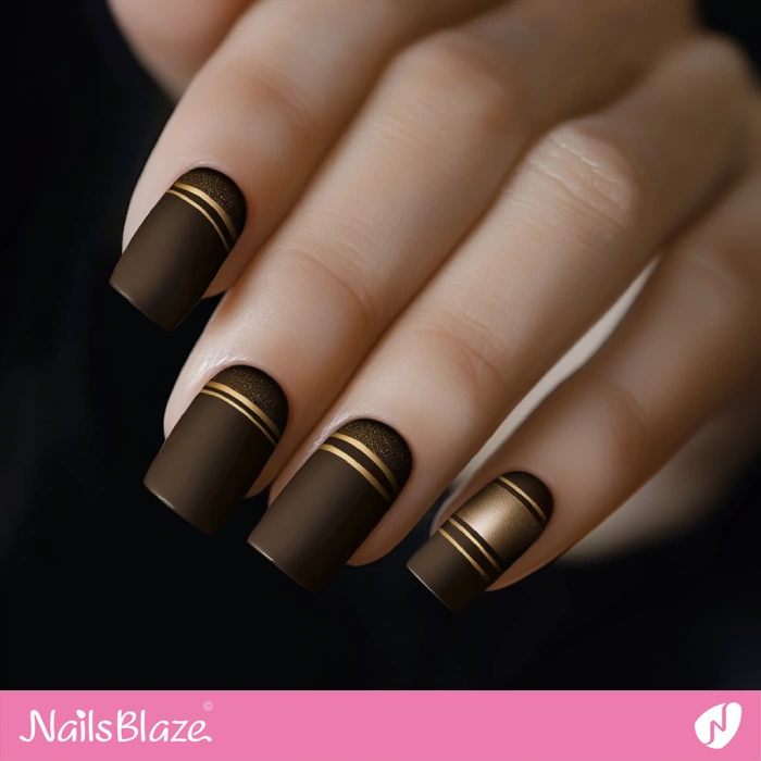 Grounded Nails with Gold Stripes | Sherwin William Color Capsule 2025 - NB6406