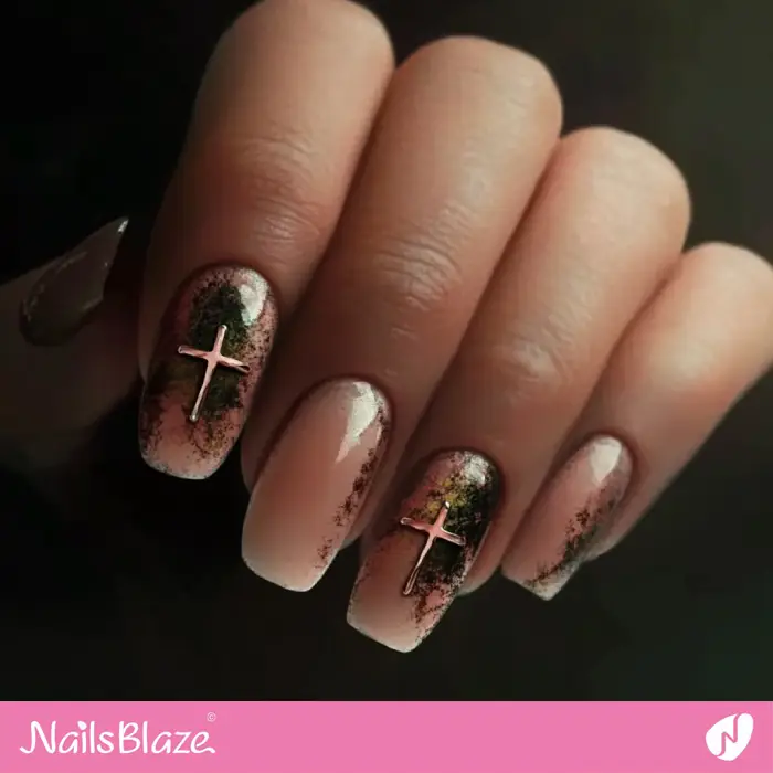 Vintage Nails Cross Design | Nails with a Cross - NB6567