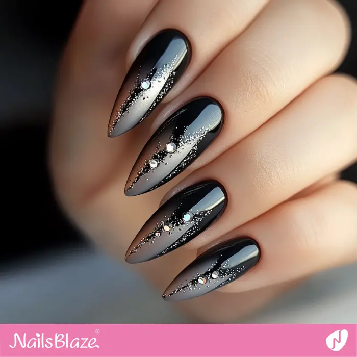 Dark Nails with Decoration | Dark Nails - NB6588