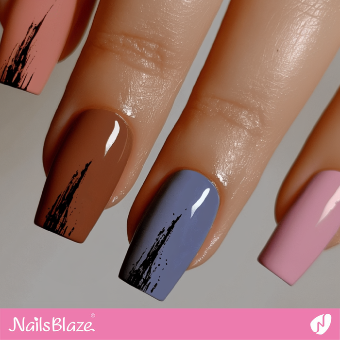 Mocha Mousse Mix and Match Abstract Nails | Color of the Year 2025 - NB6909