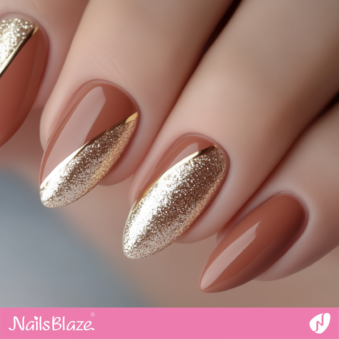 Luxury Mocha Mousse and Gold Nails | Color of the Year 2025 - NB6982