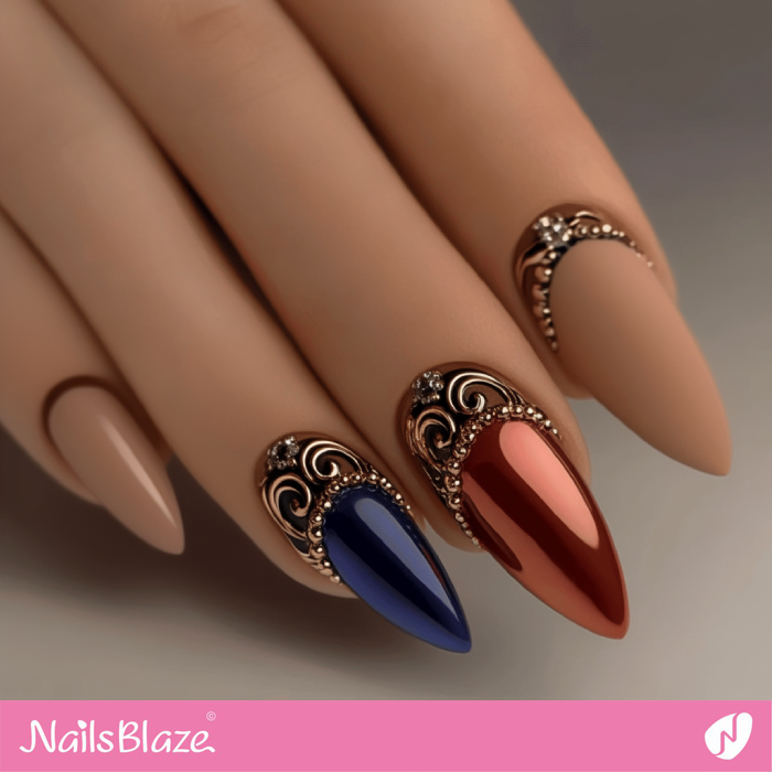 Mocha Mousse Nails with 3D Charms for a Luxury Look | Color of the Year 2025 - NB6983