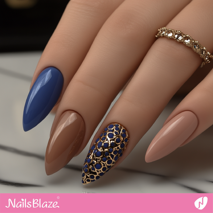 Luxury Mocha Mousse Nail with Bubble Design | Color of the Year 2025 - NB6987