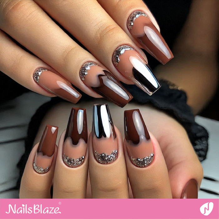 Luxury Mocha Mousse French Manicure Design | Color of the Year 2025 - NB6991