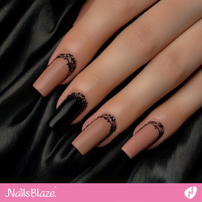 Spider Gel Design Luxury Mocha Mousse Nails | Color of the Year 2025 - NB6976